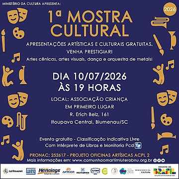 CONVITE 1ª Mostra Cultural - Projeto Oficinas Artísticas ACPL 2