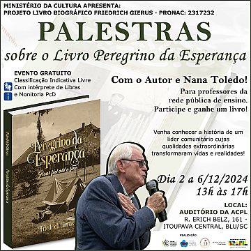 CONVITE Palestras sobre o Livro Peregrino da Esperança - Projeto Livro Biográfico Friedrich Gierus