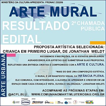 RESULTADO EDITAL 2ª CHAMADA PÚBLICA - Projeto Arte Mural