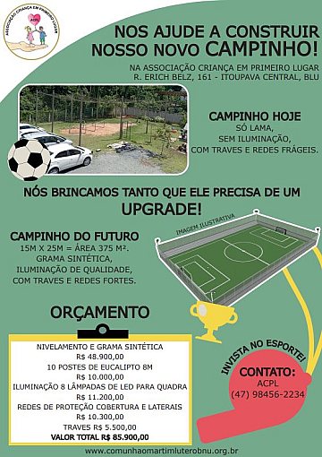 Nos ajude a construir nosso novo CAMPINHO!